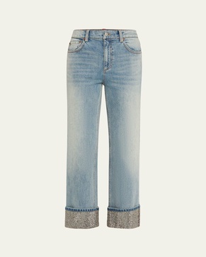 Weezy Embellished-Cuff Jeans
