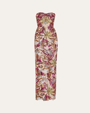 Dahlia Strapless Embroidered Sequin Gown