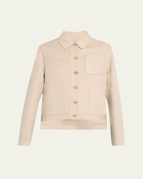 Cashmere Blend Workwear Jacket with Anagram Pocket