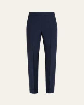 Chris Pleated Straight-Leg Pants