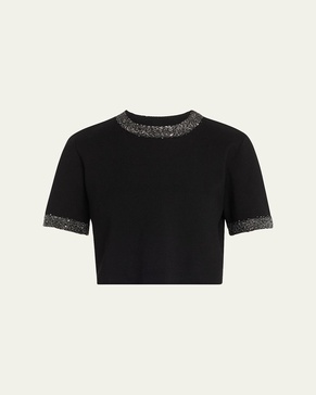 Maeve Embellished Short-Sleeve Top