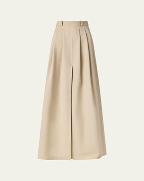Mack Pleated Cotton Maxi Skirt