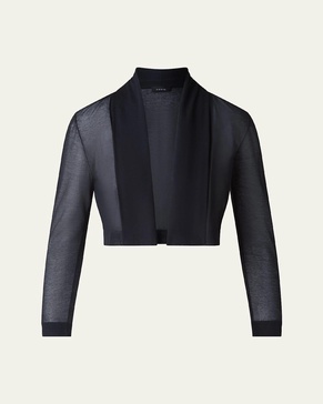 Shawl Sheer Cropped Cardigan