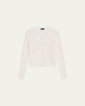 Mini Pointelle Stitch Crepe Cardigan