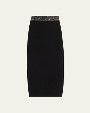 Jane Embellished Knit Midi Skirt