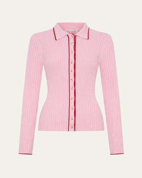 Ashlen Ribbed Button-Front Top