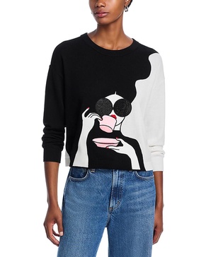Gleeson Stace Face embellished stretch-wool jumper