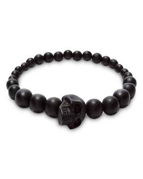 Skull onyx beaded bracelet