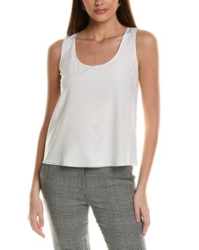 St. John Scoop Neck Silk-Blend Shell