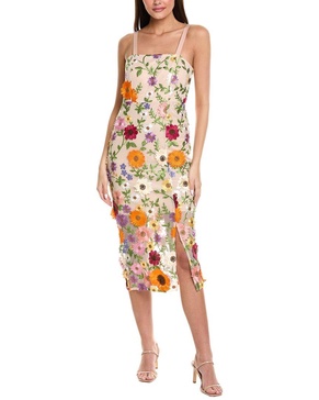 Sam Edelman 3D Multi-Flower Midi Dress
