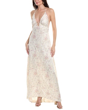LoveShackFancy Cabane Silk Maxi Dress
