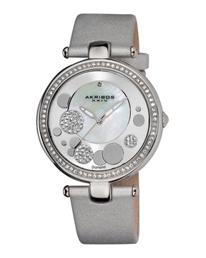 Akribos XXIV Women's Satin Diamond Watch