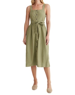 AG Jeans Britta Linen-Blend Midi Dress