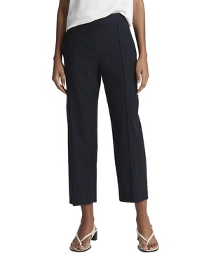 mid rise tapered pull-on linen-blend pant