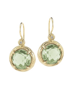 I. Reiss Color Collection 14K 2.78 ct. tw. Diamond & Green Amethyst Earrings