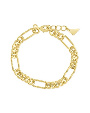 Sterling Forever 14K Plated Fianna Mixed Chain Link Bracelet