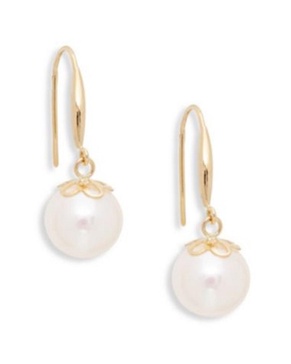 BELPEARL 18K 9-8.5mm Akoya Pearl Earrings
