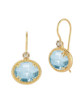 I. REISS 14K 6.04 ct. tw. Diamond & Blue Topaz Earrings