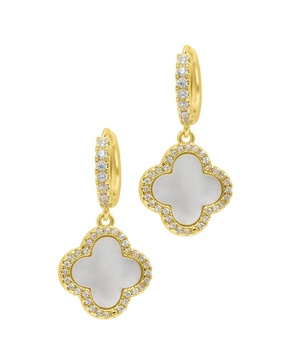 ADORNIA 14K Plated Pearl Hoops