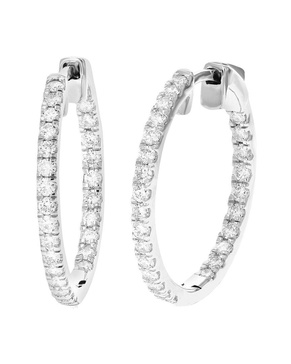 Silver 1.00 ct. tw. Lab-Grown Diamond Hoops