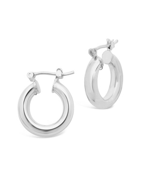 Sterling Forever Rhodium Plated Chunky Tube Hoops