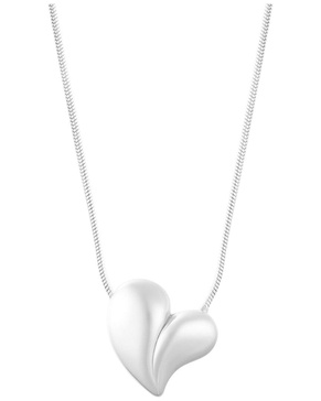 ADORNIA Rhodium Plated Tarnish Resistant Oversized Puffy Heart Necklace
