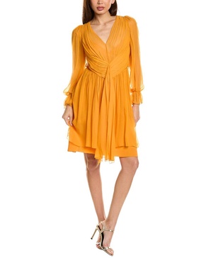 Alberta Ferretti Silk Chiffon Mini Dress