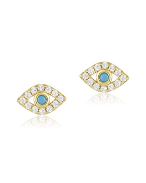ADORNIA 14K Plated Evil Eye Earrings