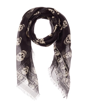 Alexander McQueen Skull Silk-Blend Scarf