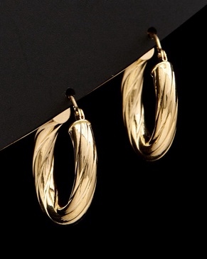 14K Italian Gold Twist Hoops