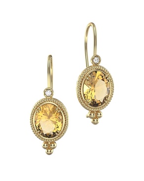 I. REISS 14K 9.57 ct. tw. Diamond & Citrine Drop Earrings