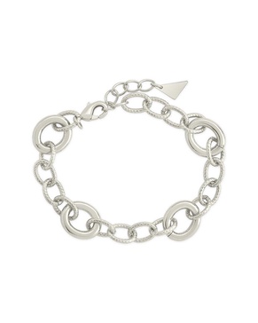 Sterling Forever Rhodium Plated Carter Round Statement Link Bracelet