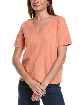 Lafayette 148 New York James V-Neck Linen-Blend T-Shirt