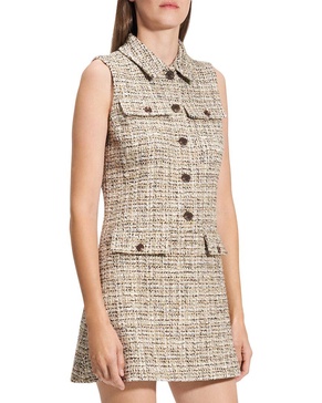 mix tweed military mini dress
