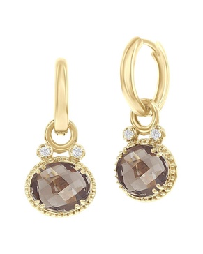 I. REISS 14K 5.00 ct. tw. Diamond & Smokey Topaz Earrings