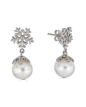 BELPEARL Silver 8-7mm Freshwater Pearl Earrings