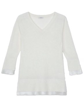 Lafayette 148 New York V-Neck Silk-Blend Sweater 