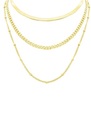 ADORNIA 14K Plated Layered Necklace