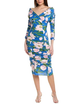ruched midi dress
