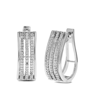 Amairah 0.75 ct. tw. Lab-Grown Diamond Silver Hoop Earrings