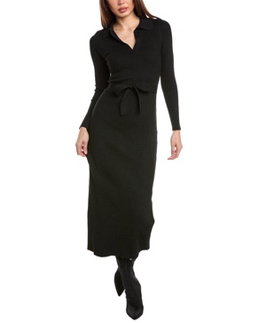 rib maxi polo dress