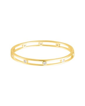 ADORNIA 14K Plated CZ Studded Bangle Bracelet