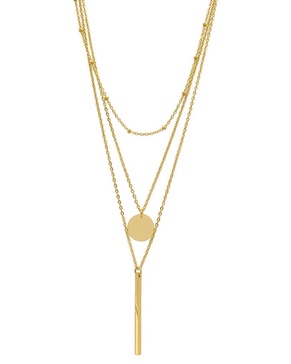 ADORNIA 14K Plated Layered Pendant Necklace Set