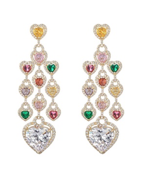 Eye Candy LA CZ Ruby Red Heart Earrings