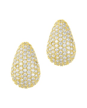 ADORNIA 14K Plated Teardrop Pave Earrings