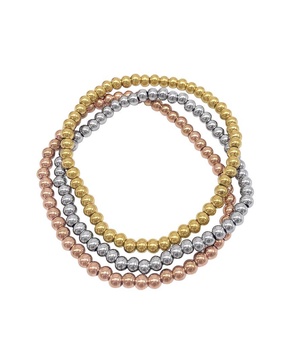 ADORNIA 14K Plated Trio Ball Bracelet