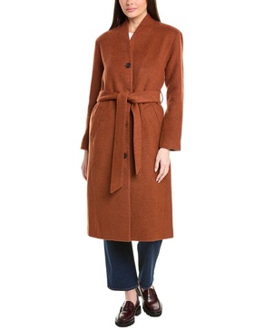 Avec Les Filles Overlap Wool-Blend Coat