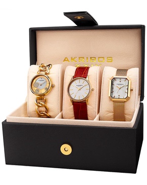 Akribos XXIV Set of 3 Diamond Watches