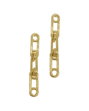 ADORNIA 14K Plated Safety Pin Drop Earrings