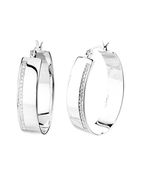 Silver 0.25 ct. tw. Diamond Hoops